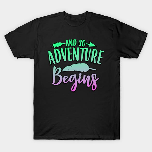 And So Adventure Begins T-Shirt by goldstarling